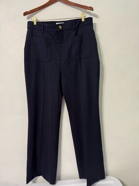 Paris Atelier & Other Stories Navy Wide Leg Pants Front Patch Pockets New Tags